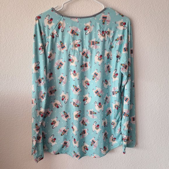 Cuddl Duds US Women's Size M Long Sleeve LLama Pajama Top Soft Stretch - Picture 4 of 10